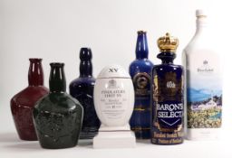 Wade Whisky & Rum themed ceramic decanters including - Johnnie Walker Blue Label, Findlaters Rugby