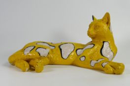 North Light large resin figure of a laying cat, length 39cm. This was removed from the archives of