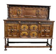 Victorian Oak sideboard with twist supports, length 150cm, depth 50cm & height 142cm