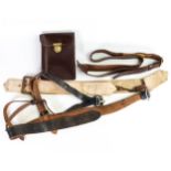 A collection of leather Boys Brigade & similar leather belts & pouches.