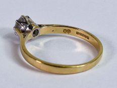 18ct gold diamond solitaire ring, diamond approx half carat, size R, 2.9g.