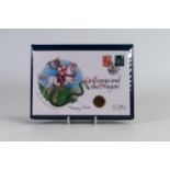 FULL gold sovereign coin 2005, together with Timothy Noad postal cover. Coin features Noad's new