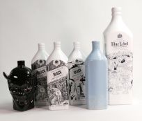 Wade Whisky themed ceramic decanters including - Johnnie Walker Blue & Black Label, Devil themed gin