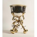 De Lamerie Fine large silverware plated large incense burner goblet with baby pacifier / dummy