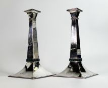 Rare and spectacular large UK hallmarked silver & enamel candlesticks made for the Millennium by