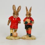 Royal Doulton pair of Bunnykins figures -Goalkeeper DB118 and Soccer Player DB119 limited edition