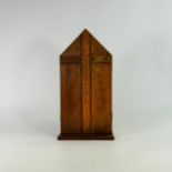 Oak cased early 20th century hand carved Crucifix, with dedication plaque dated 1919, height 41cm
