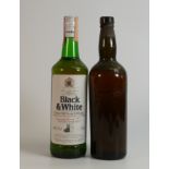 Two bottles of vintage Black & White Old Scotch Whisky (2)