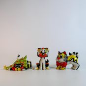 Lorna Bailey hand decorated limited edition cat figures - Christmas Chaos, Sting & Beau the Cat (3)