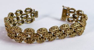9ct gold hallmarked bracelet, length 16cm appx., weight 33.8g.