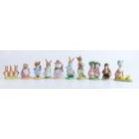 Beswick and RoyalAlbert Beatrix Potter figures of Lady Mouse, Goody and Timmy Tiptoes, Jemima and