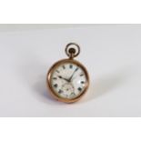 9ct gold hallmarked open faced keyless gents pocket watch, gross weight 89.4g. Inner AND outer