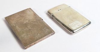 Victorian card case with clear hallmarks for Birmingham 1897, together with a more modern hallmarked