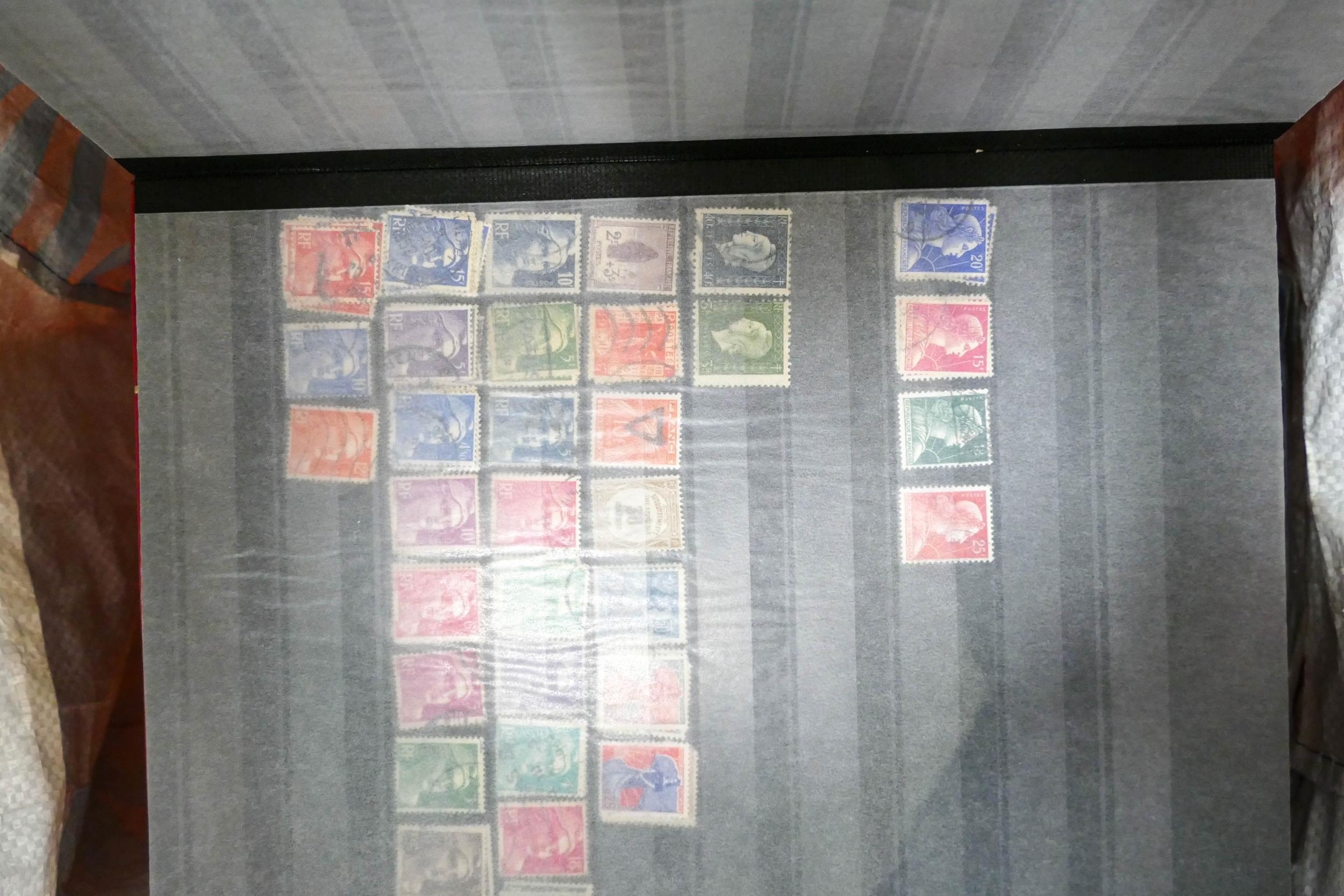 4 x large bags of world & UK stamps containing thousands of stamps loose in boxes, bags, albums & - Image 9 of 17