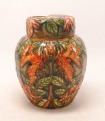 Moorcroft Flame of the Forest ginger jar designed by Phillip Gibson. Height 16cm, dated 1997. Boxed