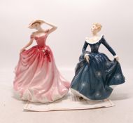 Royal Doulton Lady Figures Fragrance Hn2334 & Ellen Hn3992 (with cert)(2)