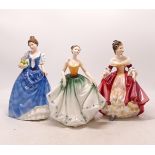 Royal Doulton Lady Figures Cynthia Hn2440, Southern Belle Hn2229 & Helen Hn3601(3)