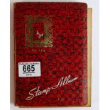 A stamp album containing English and foreign vintage stamps.