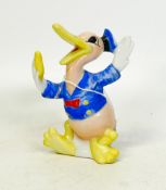 Genuine Walt Disney copyright ceramic Donald Duck toothbrush holder Maw & Co London foreign, 11cms
