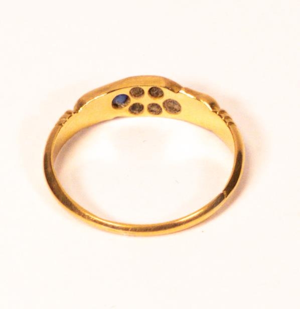 18ct gold diamond & sapphire ring, size Q, 2.5g. - Image 3 of 4