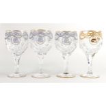 De Lamerie Fine Bone China Rope & Tassel Patterned Wine Glasses ( one glass with Captains Gold