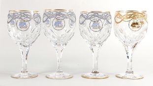 De Lamerie Fine Bone China Rope & Tassel Patterned Wine Glasses ( one glass with Captains Gold