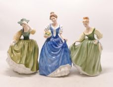 Royal Doulton Lady Figures Buttercup Hn2309, Fair Lady Hn2193 & Helen Hn2601(3)