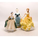 Royal Doulton Lady Figures Elegance Hn2264, Clorinda Hn2724 & Summer Hn5322(3)
