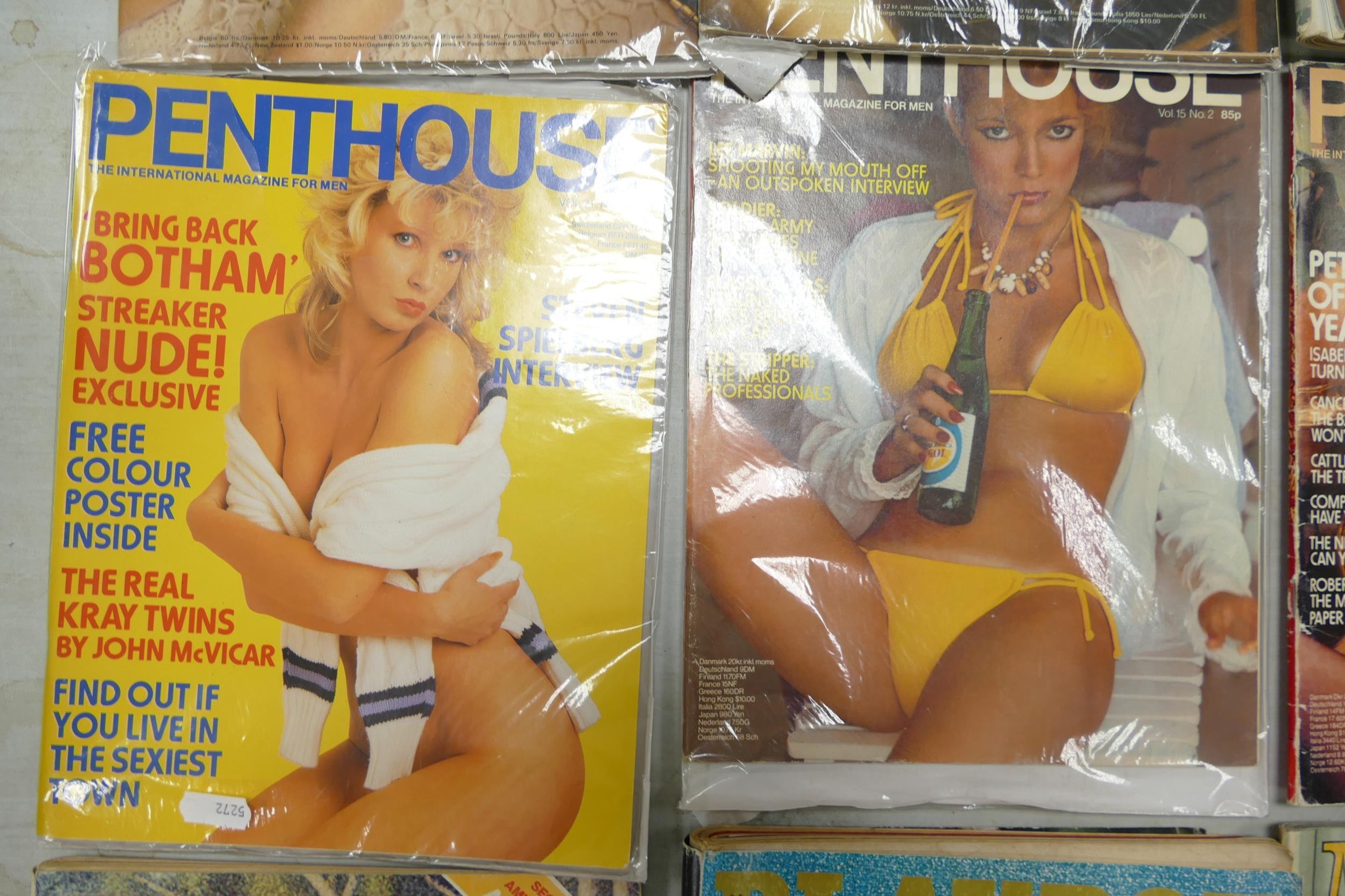 A collection of vintage Gentleman's Glamour Magazines including Penthouse, Mayfair & Playboy (12 - Image 4 of 7