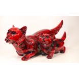 Peggy Davies Ruby Fusion large model of a pair of hunting cats, length 43cm