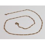 9ct gold 18 inch necklace, 3.2g.