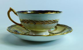 Paragon Giled Cabinet Cup & Saucer, reproduction of service made for Her Majesty Queen Mary 1913