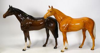 Beswick Large Racehorses 1564 in Palomino & Brown (leg a/f)
