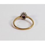9ct gold ladies dress ring, set with oval pink stone, size P, 1.7g.