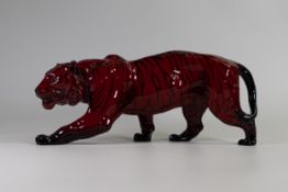 Royal Doulton Flambe model of a stalking tiger, Length 37cm.