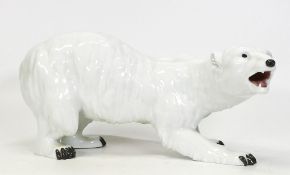 Large Continental Porcelain Figure of a Polar Bear, length 29cm