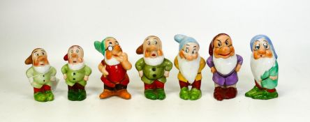 Genuine Walt Disney copyright ceramic Snow White & The 7 Dwarf toothbrush holders including 7