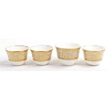 De Lamerie Fine Bone China heavily gilded Tea Bowls, specially made high end quality item, Made in