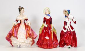 Royal Doulton Lady Figures to include Sabbath Morn Hn1882, Christmas Morn Hn1992 & Southern Belle