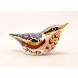 Royal Crown Derby Song Thrush Paperweight , gold stopper