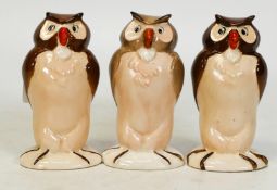 Three Beswick Winnie the Pooh owl figures (3)