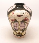 Moorcroft White Rose vase decorated in Art Noveau style by Emma Bossons, limited edition of 300,