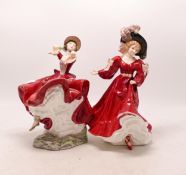 Royal Doulton Lady Figures Cheryl Hn2353 (2nds) & Patricia Hn3365(2)