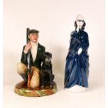 Royal Doulton Character figure The Game Keeper HN2879 together with lady figure Masque HN 2554 (2)