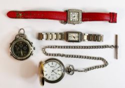 A collection of vintage ladies & Gents wristwatches including pocket watch etc (12)
