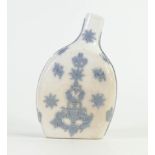 Early 19th century sprigged ware Powder Flask, decoration arranged after hellenic arabesques.