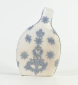 Early 19th century sprigged ware Powder Flask, decoration arranged after hellenic arabesques.