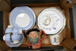Mixed Collection of ceramic items to include Royal Doulton large character jug 'Falstaff', Doulton