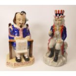 Kevin Francis limited edition Toby jugs Uncle Sam ( finger missing) and William Shakespeare ( pen