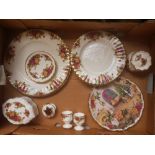 Royal Albert Old Country Roses pattern items to include 2 dinner plates, 4 salad plates, Christmas